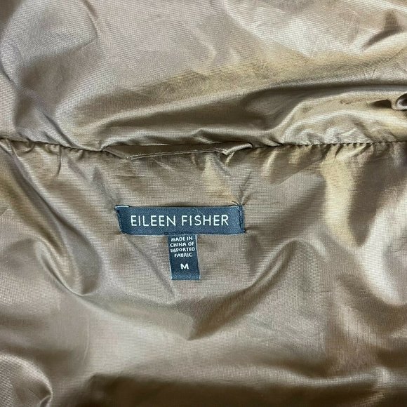 Eileen Fisher‎ Parka Funnel Neck Down Long Sleeve Jacket Pockets Zippers Women M - Picture 9 of 11